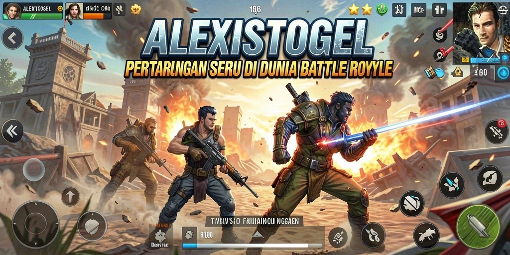 Tampilan layout aksi epik dalam ALEXISTOGEL Battle Royale.