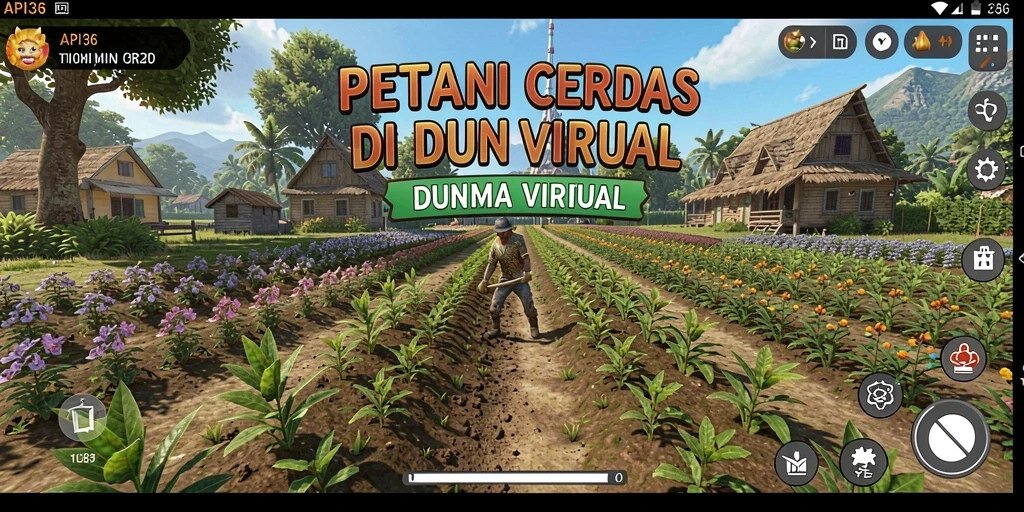 Tampilan gameplay API36 dengan aktivitas bertani yang seru.