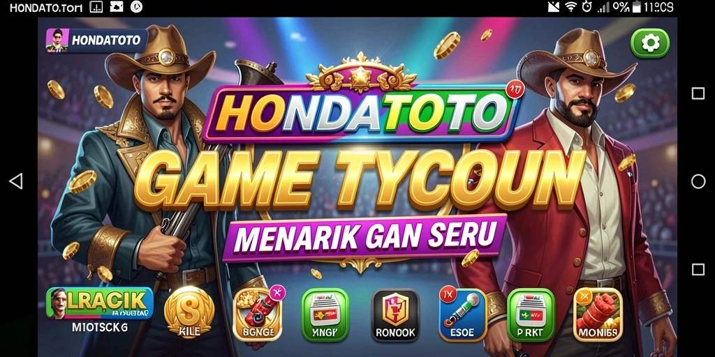 Screenshot gameplay HONDATOTO yang menampilkan strategi Tycoon yang mendebarkan.