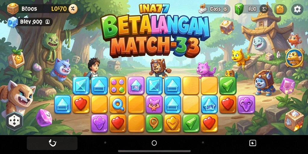 Gameplay seru dan penuh warna dalam INA777 Match-3.