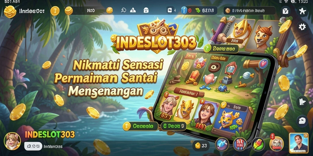 Tampilan gameplay INDESLOT303 yang menyenangkan dan penuh warna.