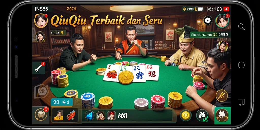Tampilan gameplay seru dalam permainan QiuQiu INS55.