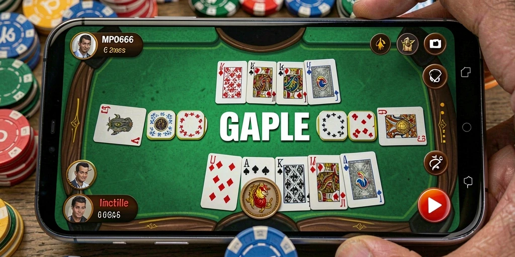 Screenshot MPO666 menampilkan gameplay Gaple yang seru dan interaktif.