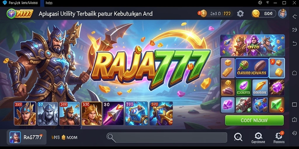 Tampilan utama RAJA777 yang sederhana dan fungsional.