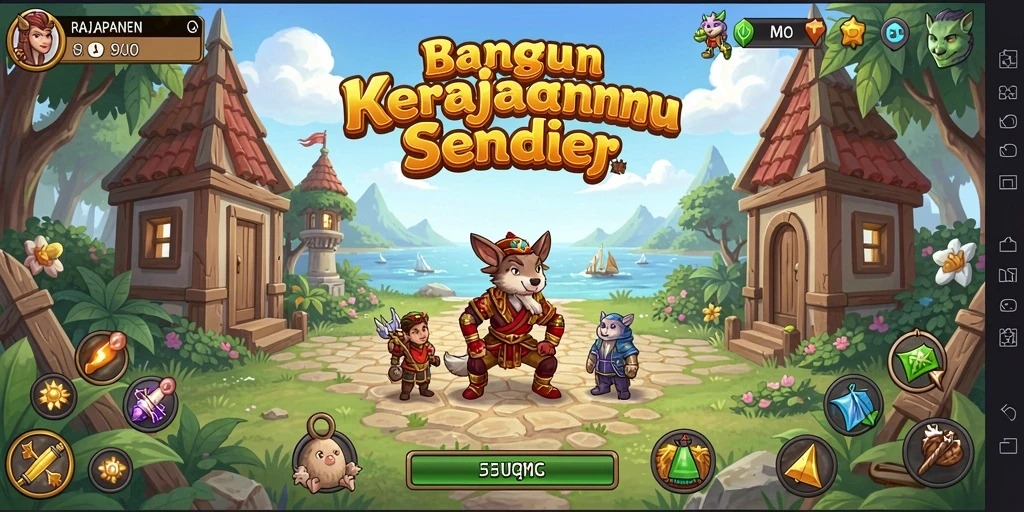 Screenshot utama RAJAPANEN menampilkan gameplay menantang dalam membangun kerajaan.
