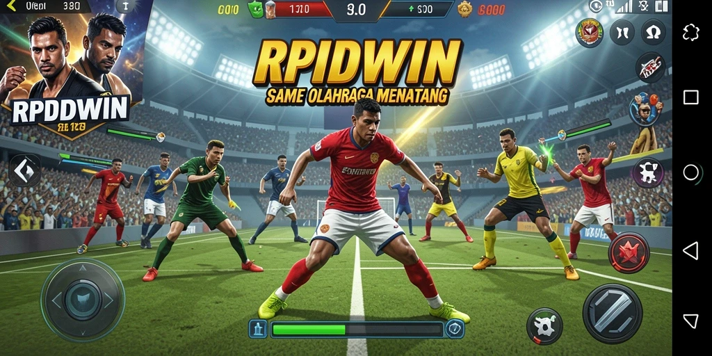 Screenshot gameplay RPIDWIN menampilkan aksi seru di lapangan.