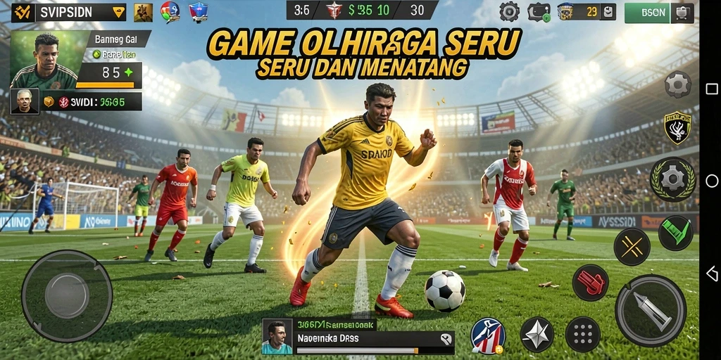 Screenshot gameplay <strong>SVIPSIDN</strong> yang menampilkan aksi mendebarkan di lapangan.