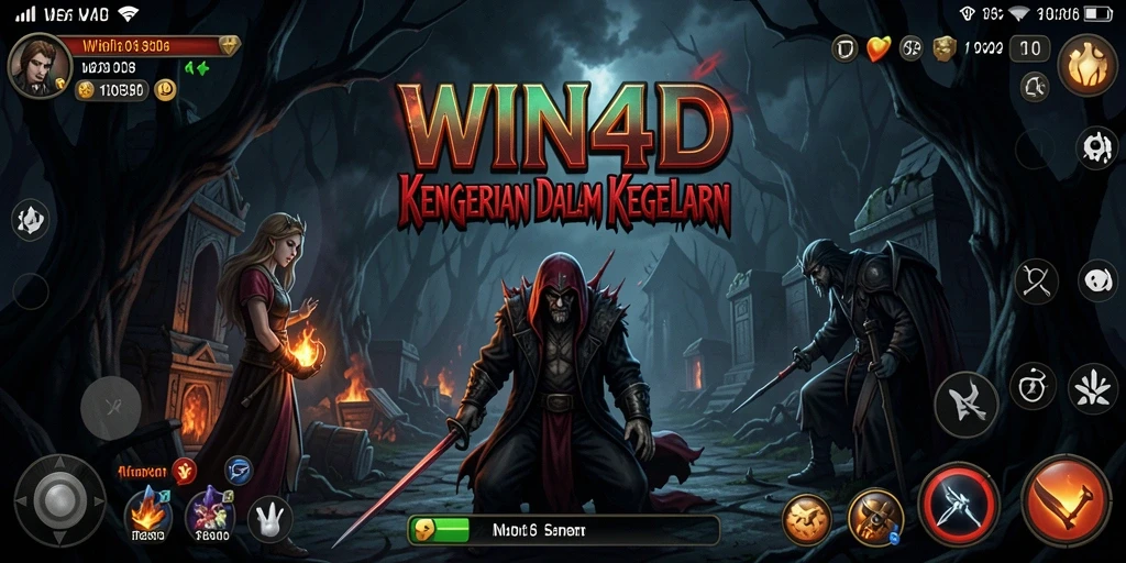 Tampilan gameplay <strong>WIN4D</strong> yang mencekam dan menegangkan saat menjelajahi kegelapan.